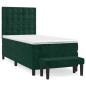 Preview: Boxspringbett mit Matratze Dunkelgrün 80x200 cm Samt