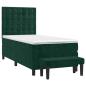 Preview: Boxspringbett mit Matratze Dunkelgrün 80x200 cm Samt
