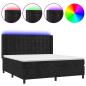 Preview: Boxspringbett mit Matratze & LED Schwarz 180x200 cm Samt