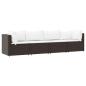 Preview: 4-tlg. Garten-Lounge-Set mit Kissen Braun Poly Rattan