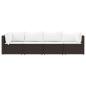 Preview: 4-tlg. Garten-Lounge-Set mit Kissen Braun Poly Rattan