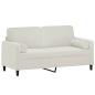 Preview: 2-Sitzer-Sofa mit Zierkissen Creme 140 cm Samt