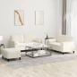 Preview: ARDEBO.de - 3-tlg. Sofagarnitur mit Kissen Creme Samt