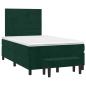 Preview: Boxspringbett mit Matratze Dunkelgrün 120x190 cm Samt