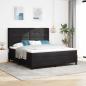 Preview: ARDEBO.de - Boxspringbett mit LED-Lichtleisten Schwarz 180 x 200 cm Samt