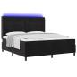 Preview: Boxspringbett mit LED-Lichtleisten Schwarz 180 x 200 cm Samt