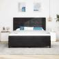 Preview: Boxspringbett mit LED-Lichtleisten Schwarz 180 x 200 cm Samt