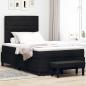 Preview: ARDEBO.de - Boxspringbett mit Kopfteil Schwarz 120 x 190 cm Stoff