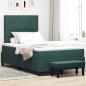 Preview: ARDEBO.de - Boxspringbett mit Kopfteil Dunkelgrün 200 x 120 cm Samt