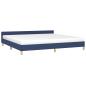 Preview: Bettgestell mit Kopfteil ohne Matratze Blau 200x200 cm Stoff