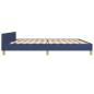 Preview: Bettgestell mit Kopfteil ohne Matratze Blau 200x200 cm Stoff