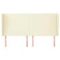 Preview: Kopfteil mit Ohren Creme 163x23x118/128 cm Kunstleder