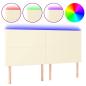 Preview: LED Kopfteil Creme 160x5x118/128 cm Kunstleder