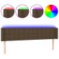 Preview: LED Kopfteil Dunkelbraun 163x16x78/88 cm Stoff