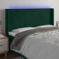 Preview: ARDEBO.de - LED Kopfteil Dunkelgrün 183x16x118/128 cm Samt