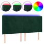 Preview: LED Kopfteil Dunkelgrün 183x16x118/128 cm Samt