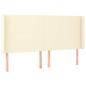 Preview: LED Kopfteil Creme 163x16x118/128 cm Kunstleder