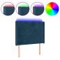 Preview: LED Kopfteil Dunkelblau 103x16x118/128 cm Samt