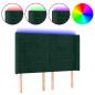 Preview: LED Kopfteil Dunkelgrün 147x16x118/128 cm Samt