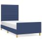 Preview: Bettgestell ohne Matratze Blau 80x200 cm Stoff