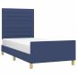 Preview: Bettgestell ohne Matratze Blau 80x200 cm Stoff