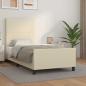 Preview: ARDEBO.de - Bettgestell mit Kopfteil Creme 80x200 cm Kunstleder