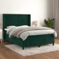 Preview: ARDEBO.de - Boxspringbett mit Matratze Dunkelgrün 140x200 cm Samt