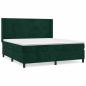 Preview: Boxspringbett mit Matratze Dunkelgrün 160x200 cm Samt