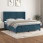 Preview: ARDEBO.de - Boxspringbett mit Matratze Dunkelblau 180x200 cm Samt