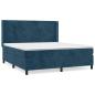 Preview: Boxspringbett mit Matratze Dunkelblau 180x200 cm Samt