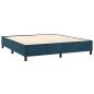Preview: Boxspringbett mit Matratze Dunkelblau 180x200 cm Samt