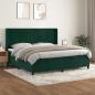 Preview: ARDEBO.de - Boxspringbett mit Matratze Dunkelgrün 200x200 cm Samt
