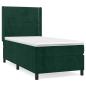 Preview: Boxspringbett mit Matratze Dunkelgrün 100x200 cm Samt