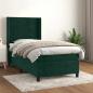 Preview: ARDEBO.de - Boxspringbett mit Matratze Dunkelgrün 90x200 cm Samt