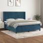 Preview: ARDEBO.de - Boxspringbett mit Matratze Dunkelblau 160x200 cm Samt