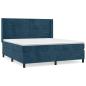 Preview: Boxspringbett mit Matratze Dunkelblau 160x200 cm Samt