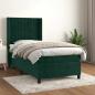 Preview: ARDEBO.de - Boxspringbett mit Matratze Dunkelgrün 90x200 cm Samt