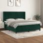 Preview: ARDEBO.de - Boxspringbett mit Matratze Dunkelgrün 160x200 cm Samt