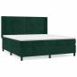 Preview: Boxspringbett mit Matratze Dunkelgrün 180x200 cm Samt