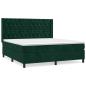 Preview: Boxspringbett mit Matratze Dunkelgrün 160x200 cm Samt
