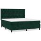 Preview: Boxspringbett mit Matratze Dunkelgrün 180x200 cm Samt
