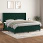Preview: ARDEBO.de - Boxspringbett mit Matratze Dunkelgrün 200x200 cm Samt