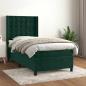 Preview: ARDEBO.de - Boxspringbett mit Matratze Dunkelgrün 80x200 cm Samt