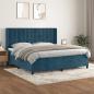 Preview: ARDEBO.de - Boxspringbett mit Matratze Dunkelblau 200x200 cm Samt