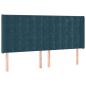 Preview: Boxspringbett mit Matratze Dunkelblau 200x200 cm Samt
