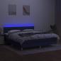 Preview: Boxspringbett mit Matratze & LED Blau 160x200 cm Stoff