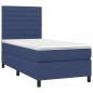 Preview: Boxspringbett mit Matratze & LED Blau 80x200 cm Stoff