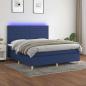 Preview: ARDEBO.de - Boxspringbett mit Matratze & LED Blau 160x200 cm Stoff