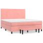Preview: Boxspringbett mit Matratze Rosa 160x200 cm Samt
