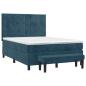 Preview: Boxspringbett mit Matratze Dunkelblau 140x190 cm Samt